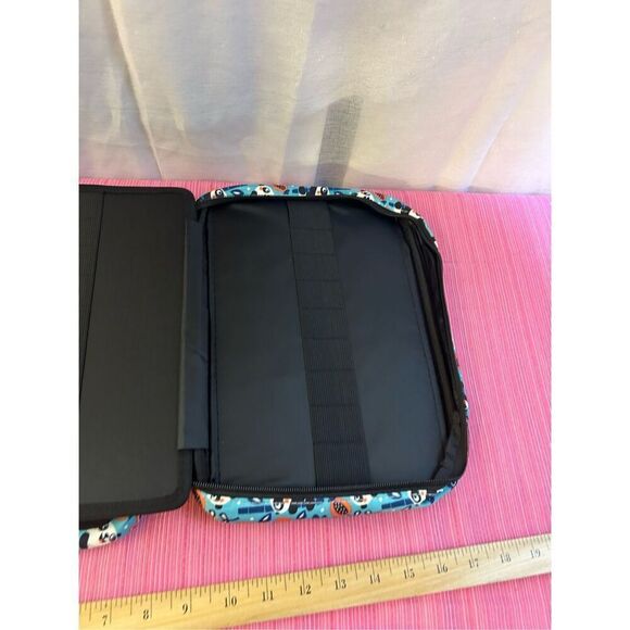 Panda blue pencil organizer zipper case new 9"x12" - Picture 5 of 5